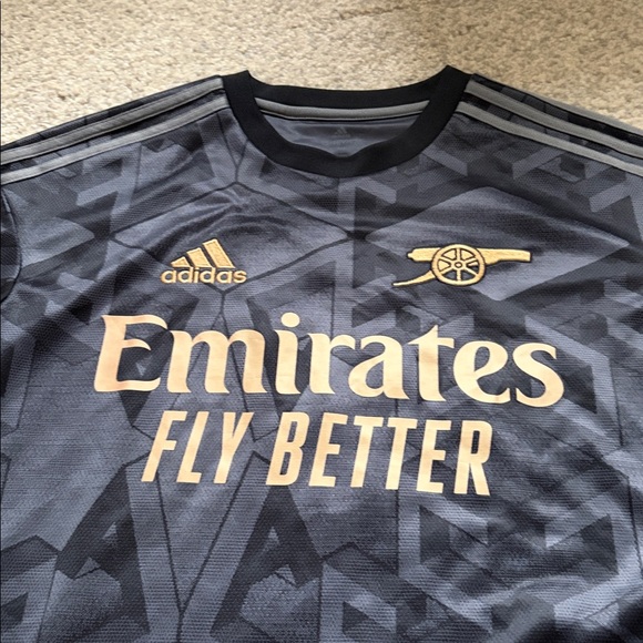 Arsenal G. Jesus Black & Gold Training Jersey Youth 15-16Y - - Picture 2 of 5